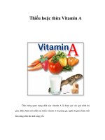 Thiếu hoặc thừa Vitamin A pptx