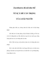 VỀ SỰ E DÈ CẨN TRỌNG CỦA LOÀI NGƯỜI - Zarathustra đã nói như thế doc