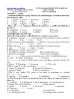 Đề&HD Anh TN Trường Phạm Văn Đồng