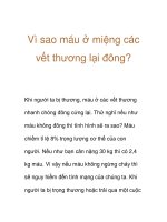 Vì sao máu ở miệng các vết thương lại đông? pptx