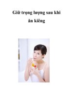 Giữ trọng lượng sau khi ăn kiêng ppt