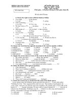 de kiem tra Anh 7 ki II