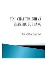 Tính chất thai nhi và phần phụ đủ tháng