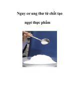 Nguy cơ ung thư từ chất tạo ngọt thực phẩm ppsx