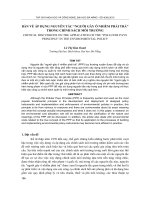BÀN về áp DỤNG NGUYÊN tắc “NGƯỜI gây ô NHIỄM PHẢI TRẢ” TRONG CHÍNH SÁCH môi TRƯỜNG