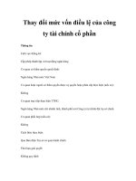 Thay đổi mức vốn điều lệ của công ty tài chính cổ phần potx