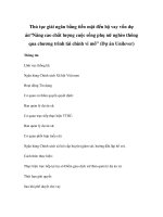 Thủ tục giải ngân bằng tiền mặt đến hộ vay vốn dự án“Nâng cao chất lượng cuộc sống phụ nữ nghèo thông qua chương trình tài chính vi mô” (Dự án Unilever) pptx