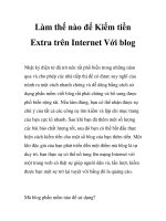 Làm thế nào để Kiếm tiền Extra trên Internet Với blog docx