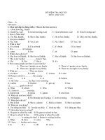 Đề thi HK I tiếng Anh