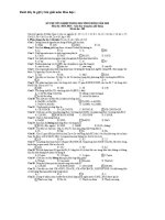 Bộ GD-ĐT: đáp án chính thức Đề thi Tốt nghiệp 12