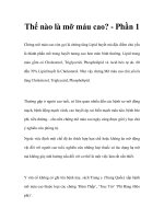 Thế nào là mỡ máu cao? - Phần 1 doc