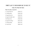 Thiết lập và thẩm định dự án đầu tư dự án cà phê facebook