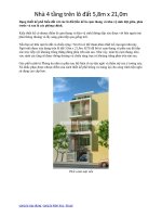 Nhà 4 tầng trên lô đất 5,8m x 21,0m potx