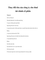 Thay đổi tên của công ty cho thuê tài chính cổ phần doc