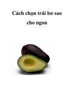 Cách chọn trái bơ sao cho ngon pot
