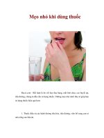 Mẹo nhỏ khi dùng thuốc ppt