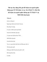 Thủ tục huy động tiền gửi tiết kiệm của người nghèo thông qua Tổ Tiết kiệm và vay vốn (TK&VV): Rút tiền tiết kiệm của người nghèo thông qua Tổ TK&VV tại NHCSXH cấp huyện pptx