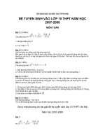 Đề tuyển sinh HN-HCM có đáp an