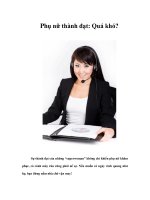 Phụ nữ thành đạt: Quá khó? docx