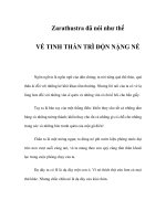 VỀ TINH THẦN TRÌ ĐỘN NẶNG NỀ - Zarathustra đã nói như thế ppsx