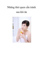 Những thói quen cần tránh sau khi ăn pps