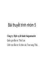 Thuyết trình quản trị kinh doanh quốc tế - Dịch vụ lữ hành Saigontourist ppt