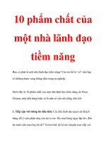 10 phẩm chất của một nhà lãnh đạo tiềm năng doc