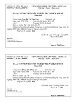 Chứng nhận TN tạm thời