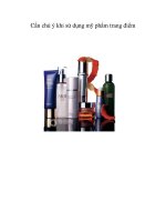 Cần chú ý khi sử dụng mỹ phẩm trang điểm ppt