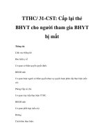 TTHC/ 31-CST: Cấp lại thẻ BHYT cho người tham gia BHYT bị mất pps