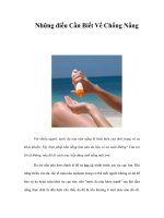 Những điều Cần Biết Về Chống Nắng ppt