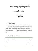 Đại cương Bệnh bạch cầu Lympho mạn (Kỳ 2) potx