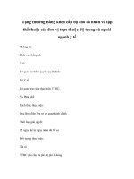 Tặng thưởng Bằng khen cấp bộ cho cá nhân và tập thể thuộc các đơn vị trực thuộc Bộ trong và ngoài ngành y tế ppt