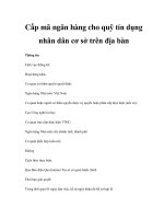 Cấp mã ngân hàng cho quỹ tín dụng nhân dân cơ sở trên địa bàn ppsx