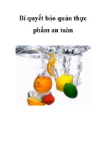 Bí quyết bảo quản thực phẩm an toàn docx