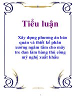 Tiểu luận: Xây dựng phương án bảo quản và thiết kế phân xưởng ngâm tẩm cho mây tre đan làm hàng thủ công mỹ nghệ xuất khẩu pps