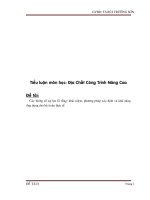 Tiểu luận Các thông số áp lực lỗ rỗng: khái niệm, phương pháp xác định và khả năng ứng dụng cho bài toán thực tế