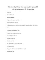 Xác nhận đăng ký hoạt động cung ứng dịch vụ ngoại hối trên thị trường quốc tế đối với ngân hàng docx