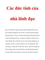 Các đức tính của nhà lãnh đạo pot