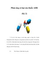 Phản ứng có hại của thuốc ADR (Kỳ 2) ppt