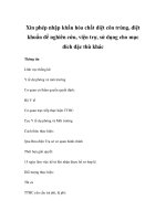 Xin phép nhập khẩu hóa chất diệt côn trùng, diệt khuẩn để nghiên cứu, viện trợ, sử dụng cho mục đích đặc thù khác ppsx