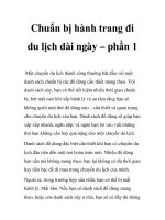 Chuẩn bị hành trang đi du lịch dài ngày – phần 1 pptx