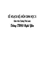 Kế hoạch bô môn Sinh học 8