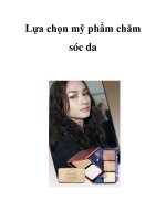 Lựa chọn mỹ phẩm chăm sóc da pot