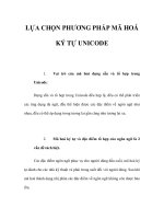 LỰA CHỌN PHƯƠNG PHÁP MÃ HOÁ KÝ TỰ UNICODE ppt