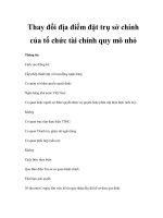 Thay đổi địa điểm đặt trụ sở chính của tổ chức tài chính quy mô nhỏ pot