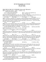 ĐỀ-ĐÁP ÁN THI THỬ ĐH MÔN HÓA