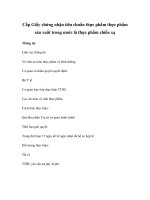 Cấp Giấy chứng nhận tiêu chuẩn thực phẩm thực phẩm sản xuất trong nước là thực phẩm chiếu xạ docx