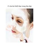 13 câu hỏi thiết thực trong làm đẹp ppt