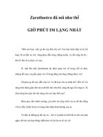 GIỜ PHÚT IM LẶNG NHẤT - Zarathustra đã nói như thế pptx